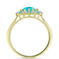 Anillo de Plata Bañada en Oro con Jade Azul