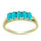 Anillo de Plata Bañada en Oro con Jade Azul
