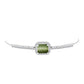 Pulsera de Plata con Ojo de Gato Verde de Antananarivo y Topacio Blanco