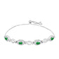 Pulsera de Plata con Esmeralda de Zambia y Topacio Blanco