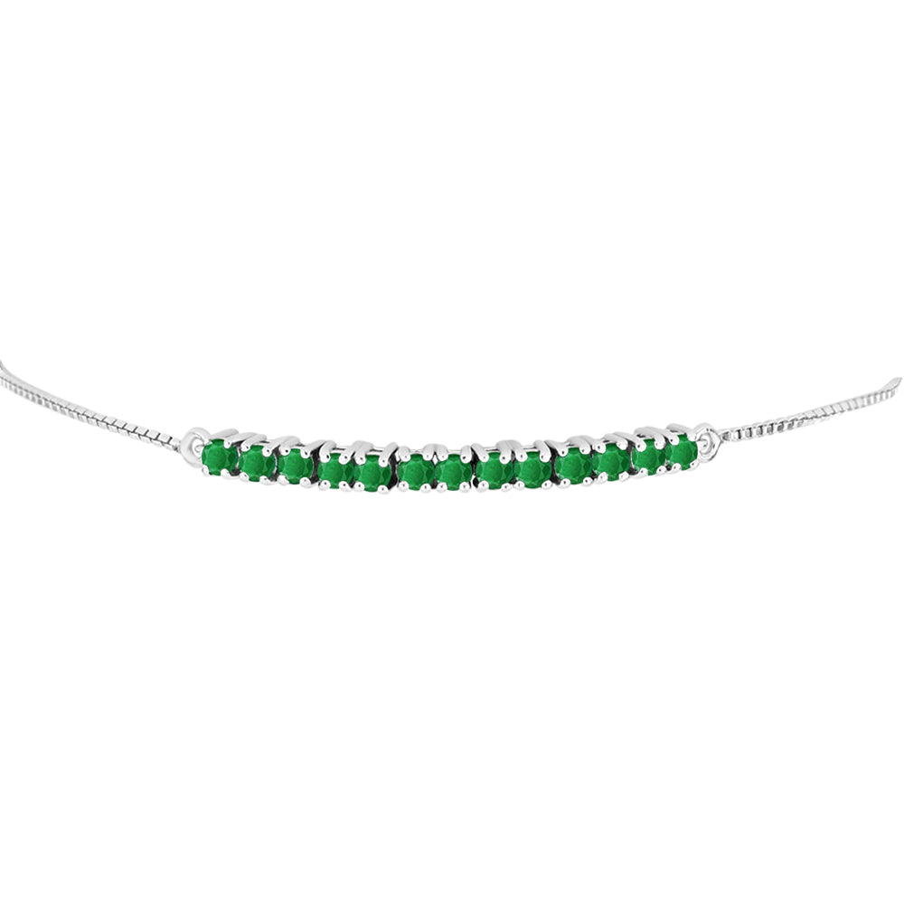 Pulsera de Plata con Esmeralda de Zambia 2 