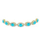 Pulsera de Plata Bañada en Oro con Jade Azul y Topacio Blanco