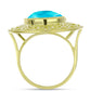 Anillo de Plata Bañada en Oro con Jade Azul