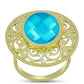 Anillo de Plata Bañada en Oro con Jade Azul