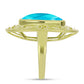 Anillo de Plata Bañada en Oro con Jade Azul