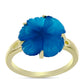 Anillo de Plata Bañada en Oro con Jade Azul