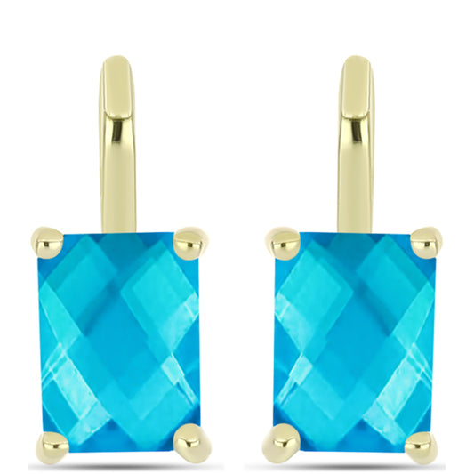 Pendientes de Plata Bañada en Oro con Jade Azul