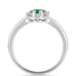 Anillo de Plata con Esmeralda de Zambia y Topacio Blanco