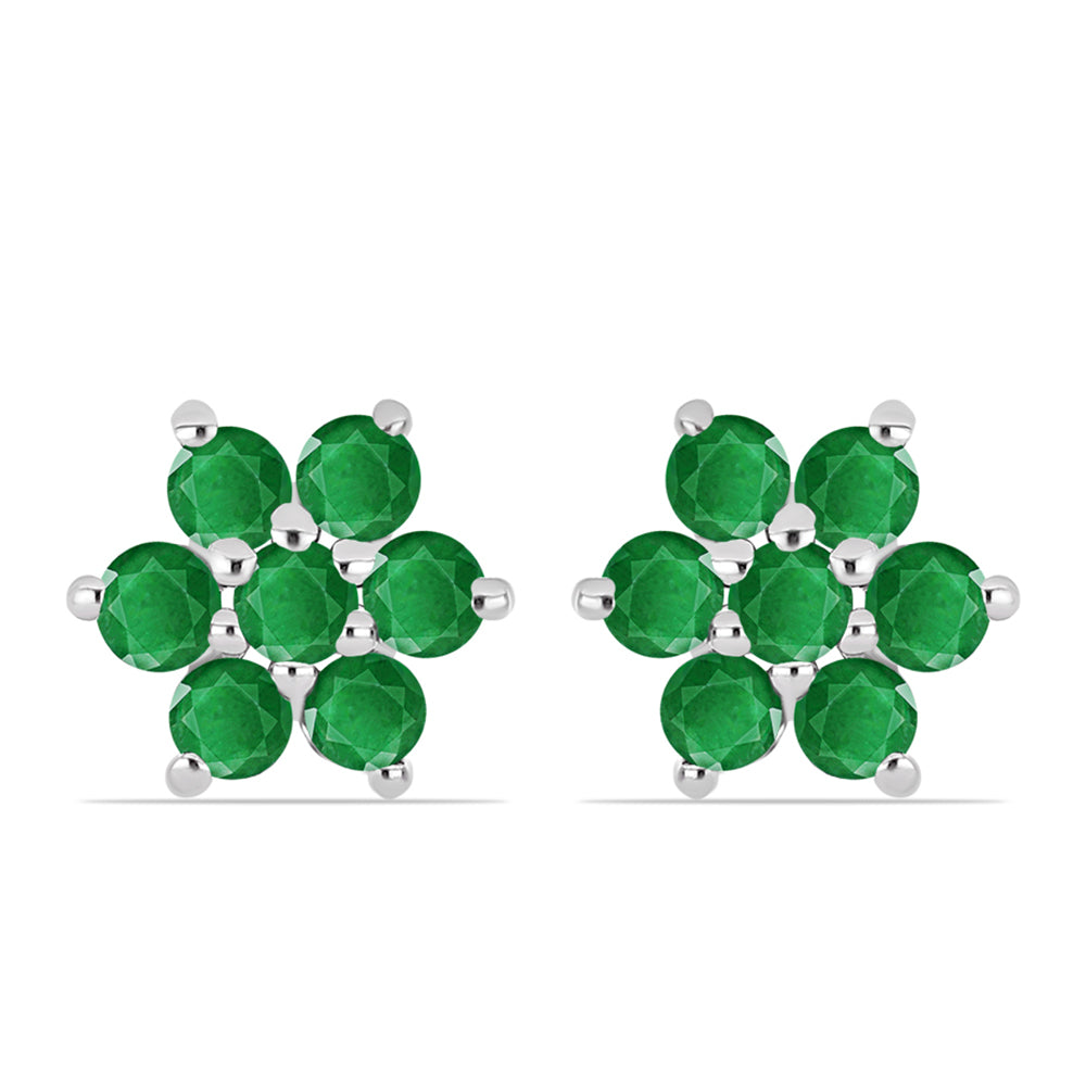 Pendientes de Plata con Esmeralda de Zambia