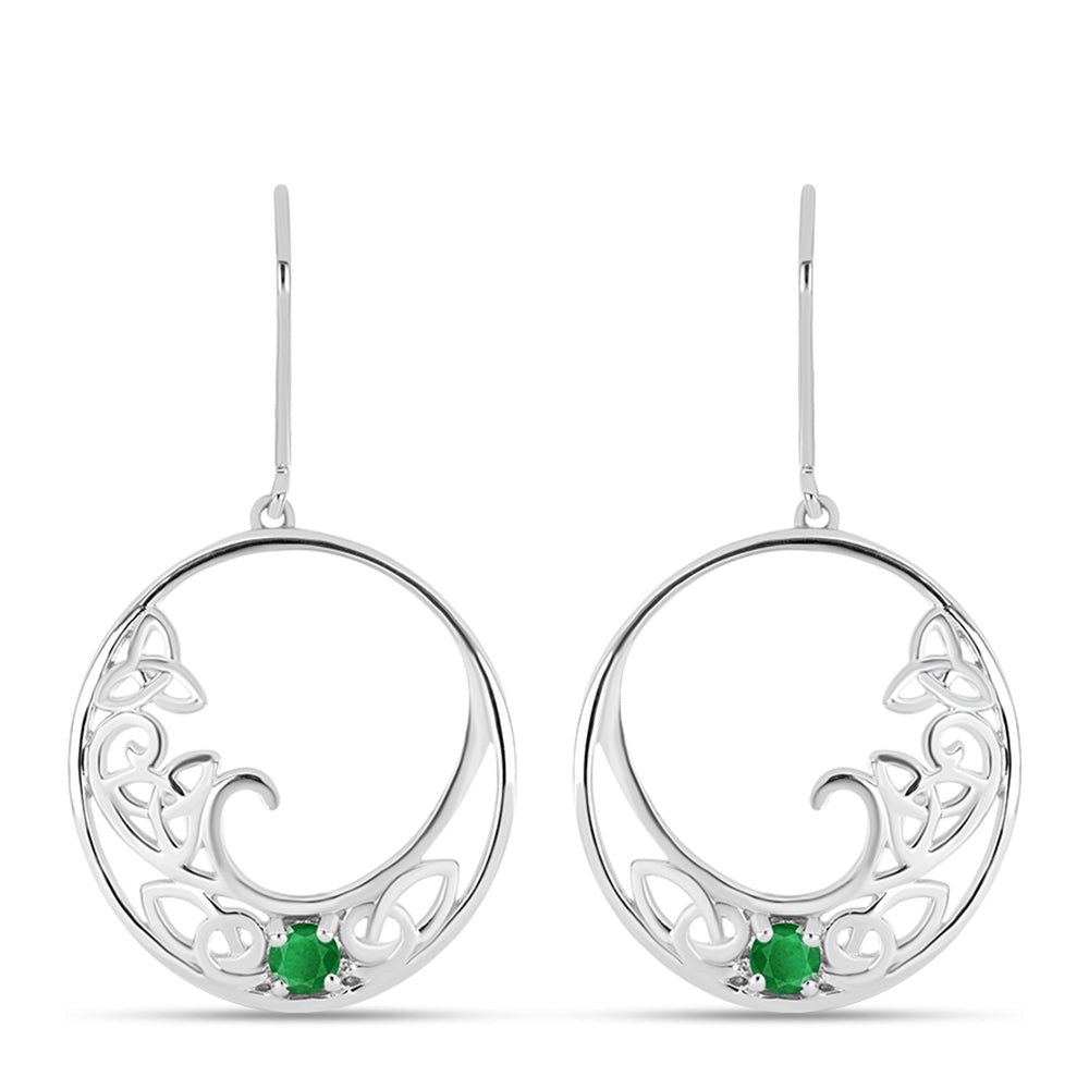 Pendientes de Plata con Esmeralda de Zambia