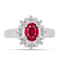 Anillo de Plata con Rubí de Madagascar y Topacio Blanco