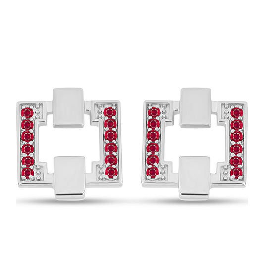 Pendientes de Plata con Rubí de Madagascar