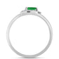 Anillo de Plata con Esmeralda de Zambia y Topacio Blanco