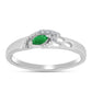 Anillo de Plata con Esmeralda de Zambia y Topacio Blanco