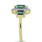 Anillo de Plata Bañada en Oro con Cuarzo Hematita verde místico y Topacio Blanco