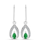 Pendientes de Plata con Esmeralda de Zambia y Topacio Blanco