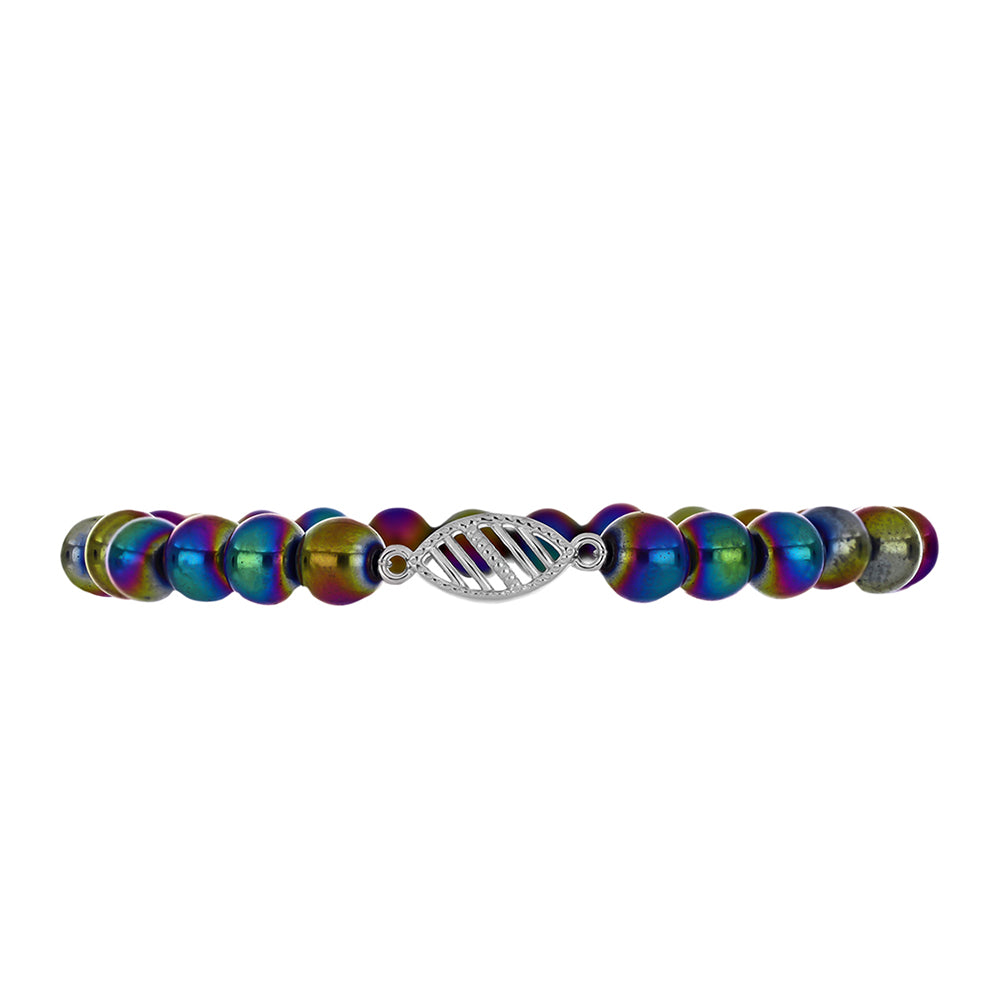 Pulsera de Plata con Cuarzo Hematita verde místico 2 