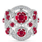 Anillo de Plata con Rubí de Madagascar y Topacio Blanco