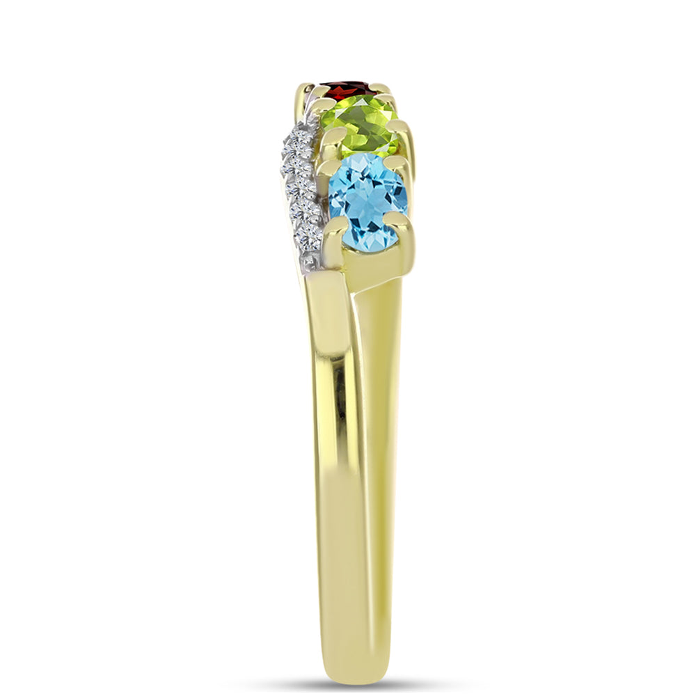 Anillo de Plata Bañada en Oro con Amatista de Marruecos y Citrino de los Montes Urales 4 
