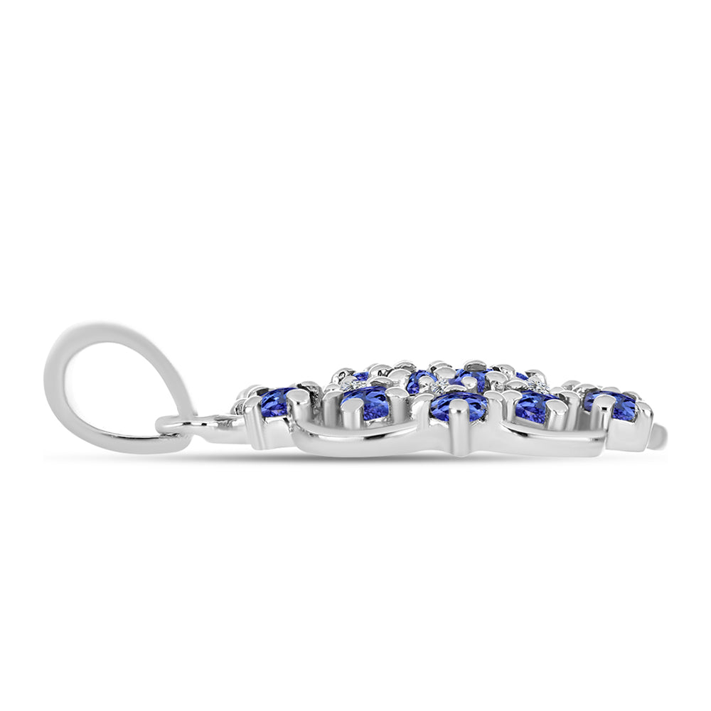 Colgante de Plata con Tanzanita AAA y Diamante blanco