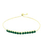 Pulsera de Plata Bañada en Oro con Ágata Verde