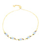 Pulsera de Plata Bañada en Oro con Piedra Lunar Arco Iris y Amatista de Marruecos