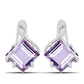 Pendientes de Plata con Amatista Rosa de Francia y Topacio Blanco