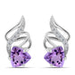 Pendientes de Plata con Amatista Rosa de Francia y Topacio Blanco