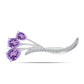 Broche de Plata con Amatista Rosa de Francia y Topacio Blanco