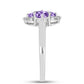 Anillo de Plata con Amatista Rosa de Francia y Topacio Blanco