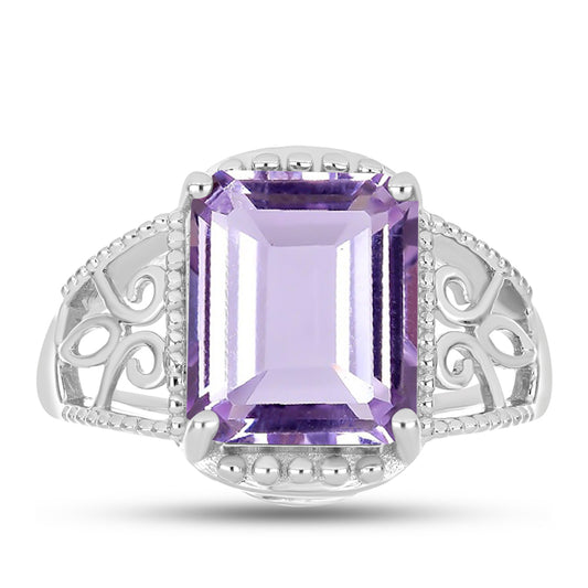 Anillo de Plata con Amatista Rosa de Francia