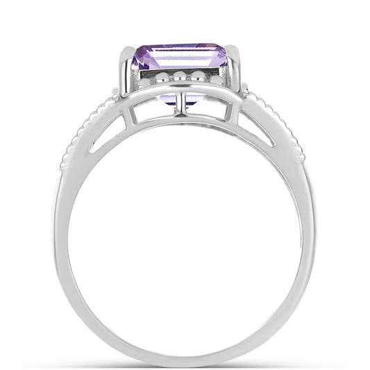 Anillo de Plata con Amatista Rosa de Francia
