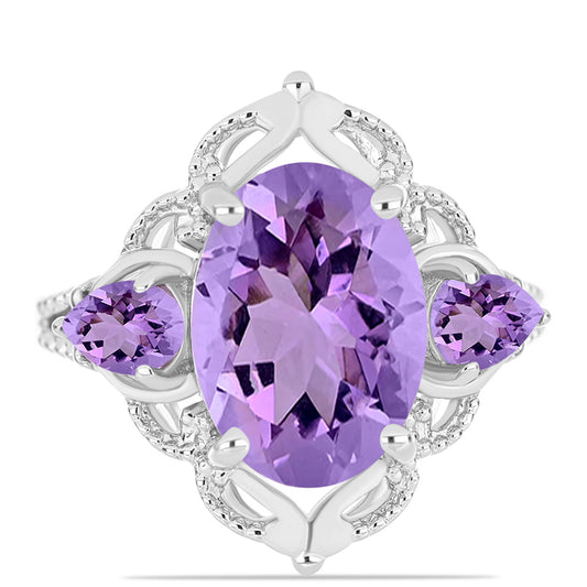 Anillo de Plata con Amatista Rosa de Francia