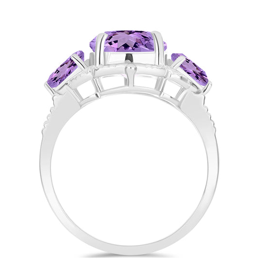 Anillo de Plata con Amatista Rosa de Francia