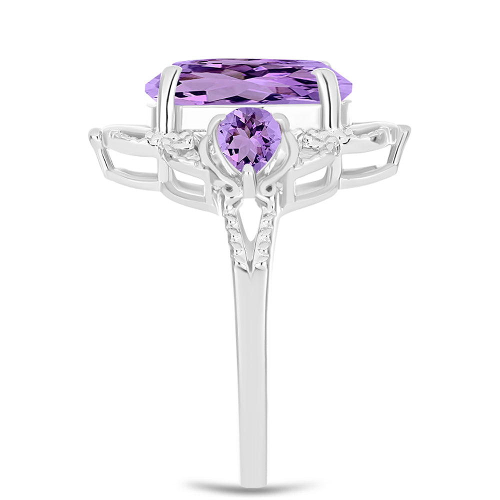 Anillo de Plata con Amatista Rosa de Francia 4 