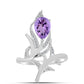 Anillo de Plata con Amatista Rosa de Francia y Topacio Blanco