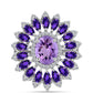 Anillo de Plata con Amatista Rosa de Francia y Amatista Artigas