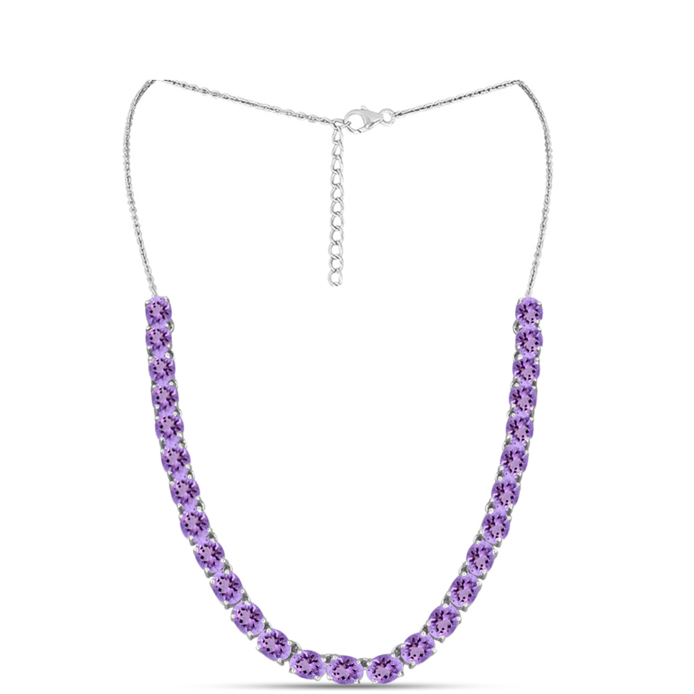 Collar de Plata con Amatista Rosa de Francia