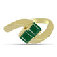 Anillo de Plata Bañada en Oro con Ágata Verde