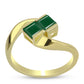 Anillo de Plata Bañada en Oro con Ágata Verde