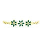 Pulsera de Plata Bañada en Oro con Ágata Verde y Topacio Blanco