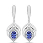 Pendientes de Plata con Tanzanita AAA y Diamante blanco