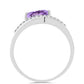 Anillo de Plata con Amatista Rosa de Francia y Topacio Blanco