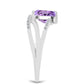 Anillo de Plata con Amatista Rosa de Francia y Topacio Blanco