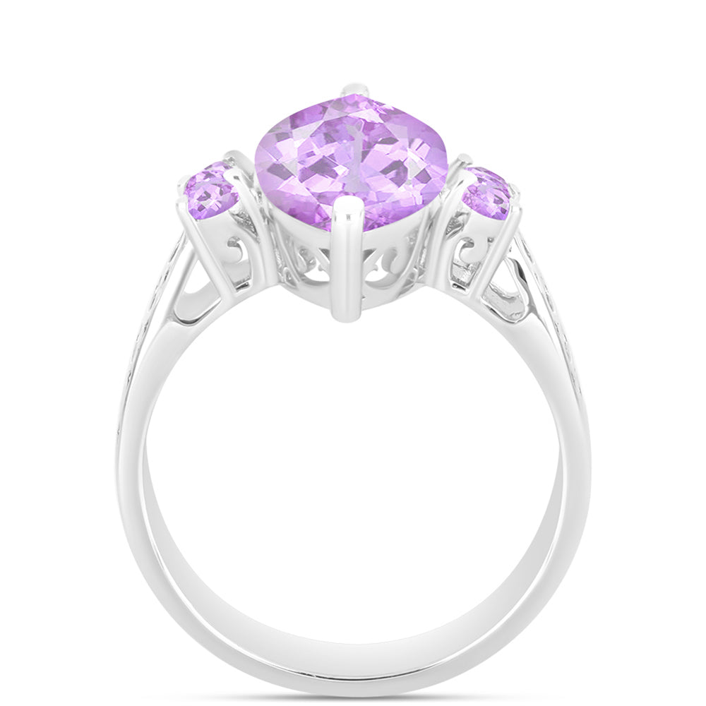 Anillo de Plata con Amatista Rosa de Francia 2 