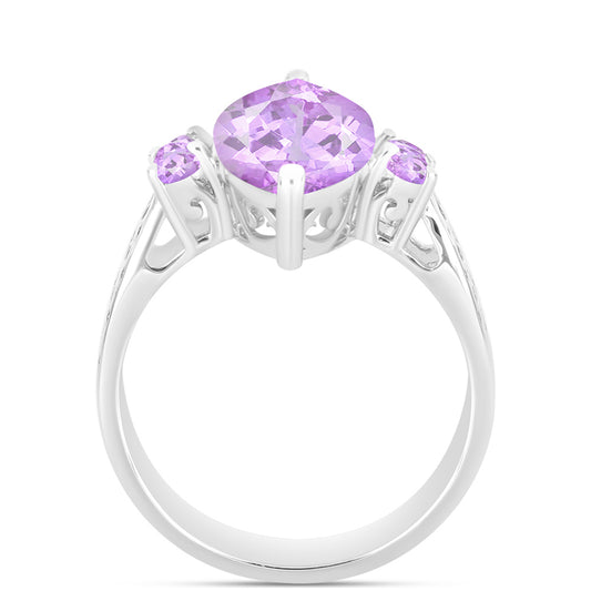 Anillo de Plata con Amatista Rosa de Francia