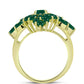 Anillo de Plata Bañada en Oro con Ágata Verde