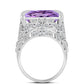 Anillo de Plata con Amatista Rosa de Francia y Topacio Blanco