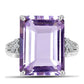 Anillo de Plata con Amatista Rosa de Francia y Topacio Blanco