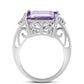 Anillo de Plata con Amatista Rosa de Francia y Topacio Blanco